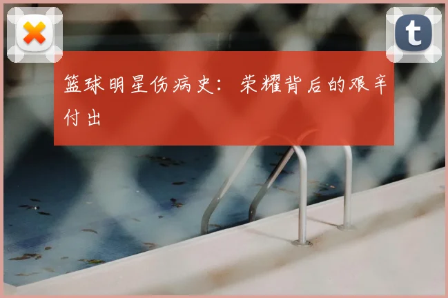 篮球明星伤病史：荣耀背后的艰辛付出